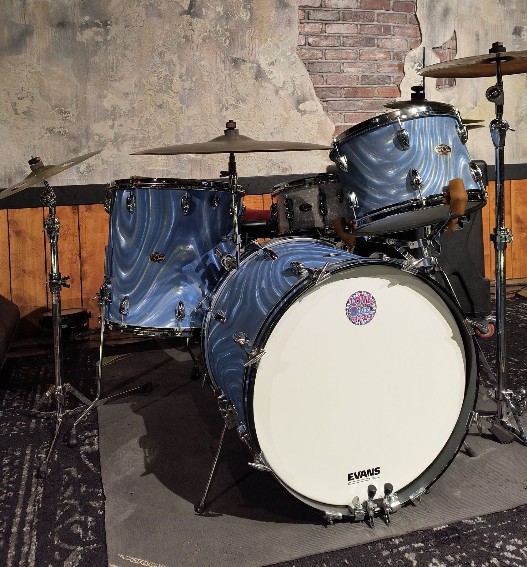 1967 Slingerland Blue Satin Flame